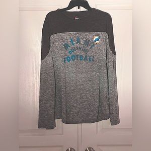 Miami Dolphins Long Sleeve Shirt Charcoal & Gray size XL